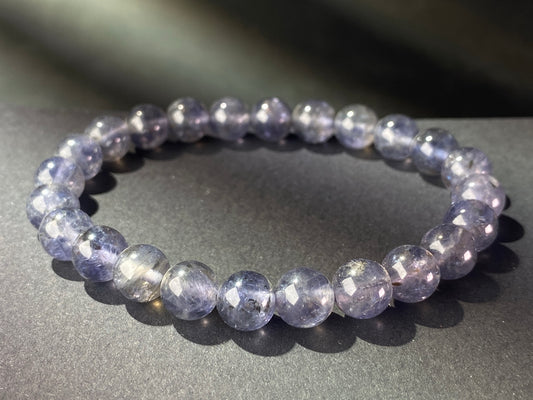 6mm Genuine natural iolite stone beads stretch bracelets