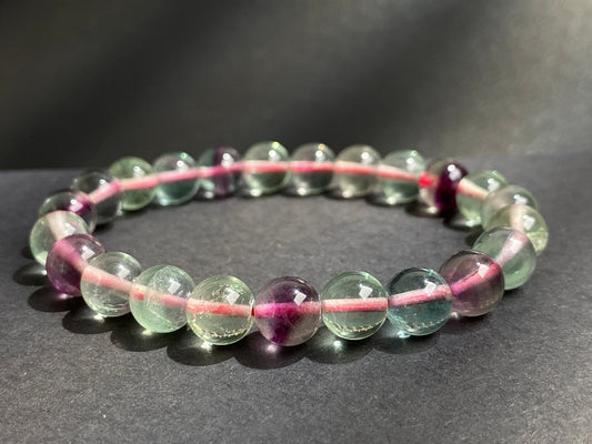 8mm natural rainbow fluorite beads stretch bracelets for Her