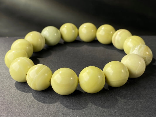12mm Genuine natural green butter jade beads stretch bracelets