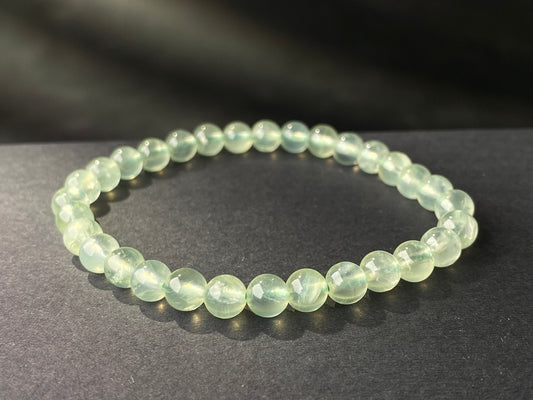 6mm Genuine natural green prehnite stone beads stretch bracelets AAA